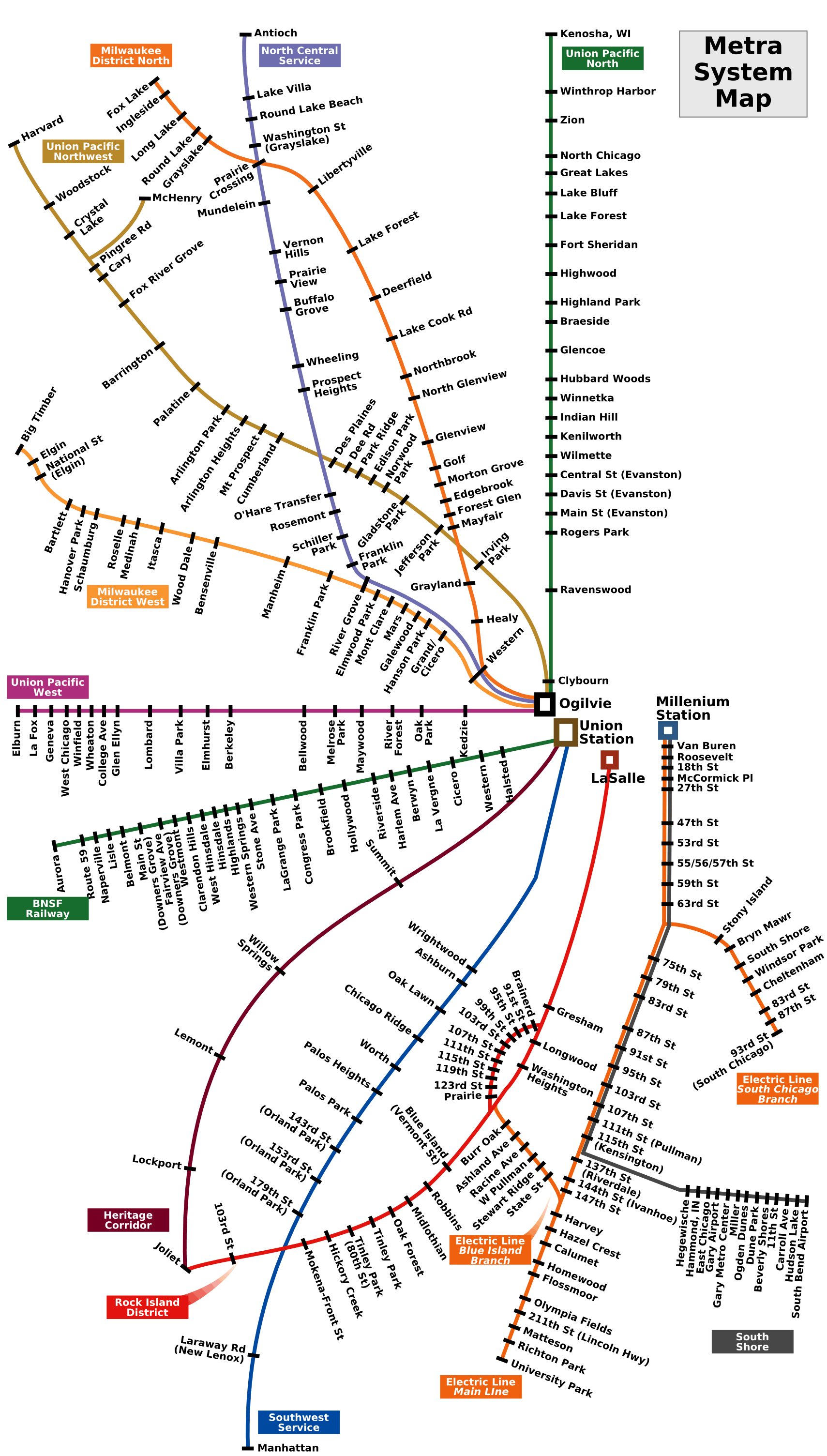 Карта метро г. Чикаго (Метра)